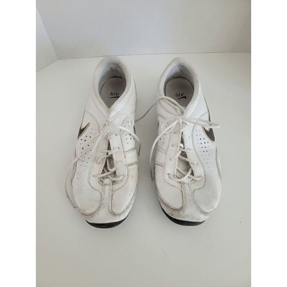 Nike Air Men's White Low Top Perforated Lace-Up Sneaker Shoes Size 9